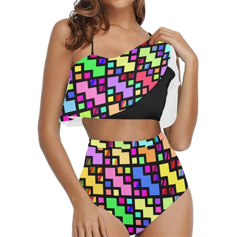 Sblox High Waisted Ruffle Bikini Set Model S Id D