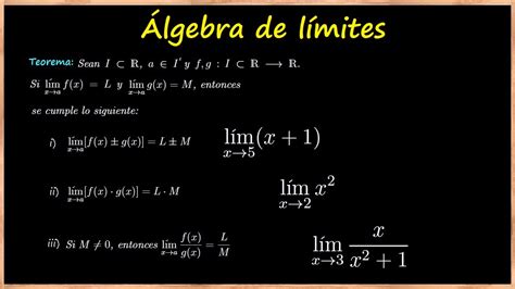 Álgebra de límites Demostración de las propiedades YouTube