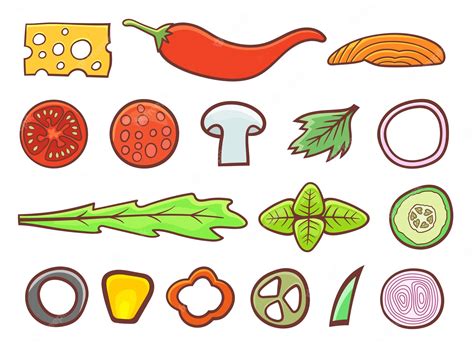 Premium Vector Pizza Ingredients Vector Design Illustration