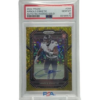 Panini Prizm Arnold Ebiketie Rookie Autograph No Huddle Gold