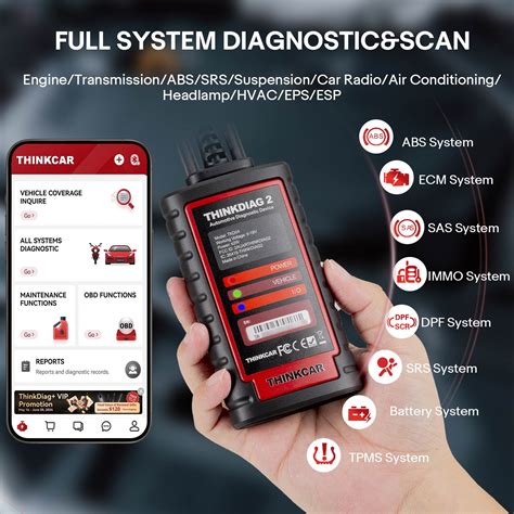 Thinkcar Thinkdiag 2 OBD2 Diagnostic Scanner Supports CAN FD ECU Coding ...