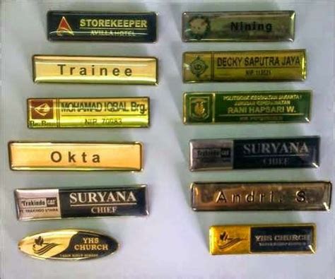 Jual Nama Dada Name Tag Papan Nama Kuningan Stainless Di Seller