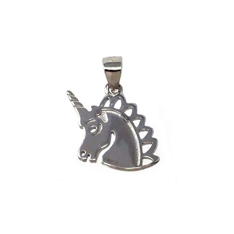 Colgante Plata Ley 925m Unicornio Liso Calado AB9960