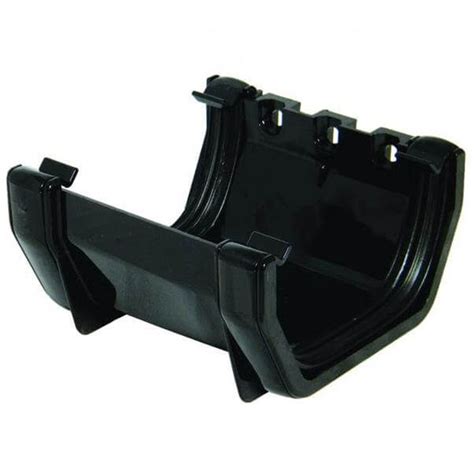 Square Line Gutter Union Bracket Black 114mm Floplast