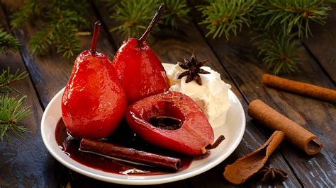 Poached Pears In Spiced Red Wine Gourmet Friday