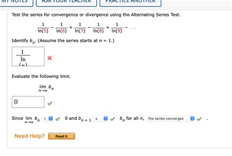 Solved Test The Series For Convergence Or Divergence Using Chegg