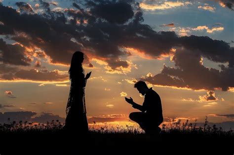 Silueta De Madre E Hijo Jugando En El Campo Al Atardecer Foto Premium