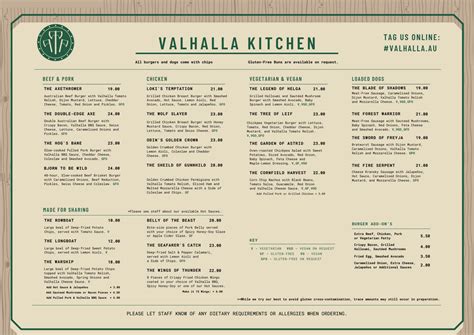 Valhalla Menu