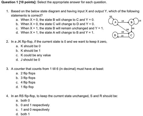 Solved Question 1 10 Points Select The Appropriate Answer