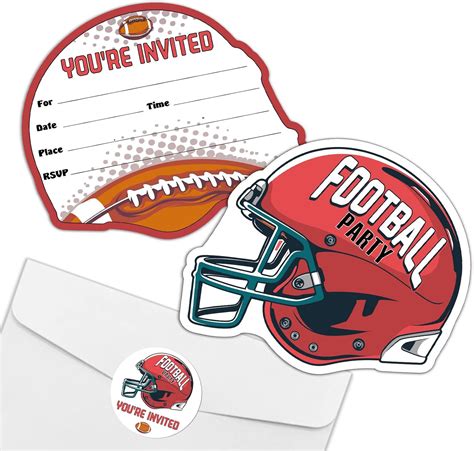 Amazon.com : REWIDPARTY Football Party Invitations with Envelopes ...