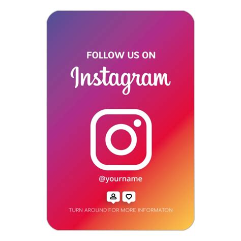 Follow Us On Instagram Business Card Color Truzzer