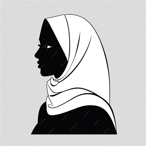 Premium Vector Hijab Woman Silhouette Vector Illustration