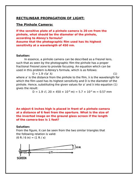 Rectilinear Propagation Of Light Rectilinear Propagation Of Light