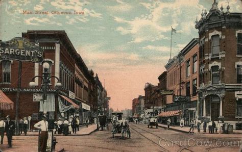 Main Street Ottumwa, IA Postcard