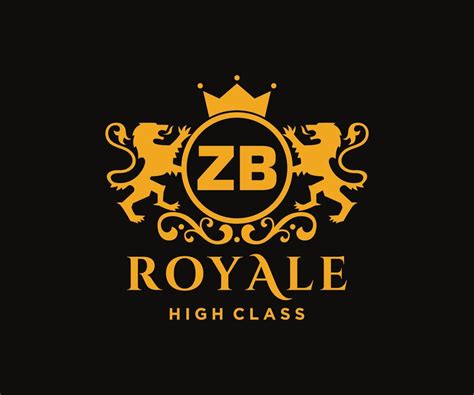 Golden Letter ZB Template Logo Luxury Gold Letter With Crown Monogram