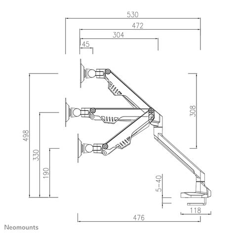 FPMA D750BLACK2 Neomounts Monitorarm Neomounts