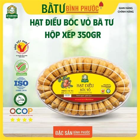 Hạt điều bóc vỏ Bà Tư Bình Phước hộp xếp hoa 350g - Bà Tư Bình Phước ...