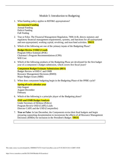Module 5 Introduction To Budgeting Budgeting Financial Management