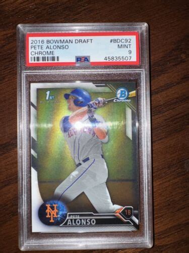 Bowman Draft Chrome Pete Alonso Bdc Psa Ebay