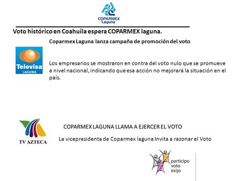 ¡vamos Por Una Votacion Historica¡ Coparmex Inicia Campaña De