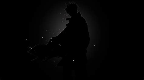 Mysterious Dark Anime Boy - HD Black Silhouette Wallpaper by Laxmonaut