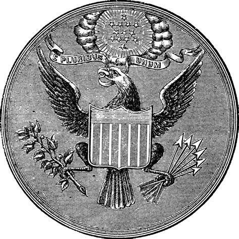 Great Seal Of The United States Of North America Vintage Engraved