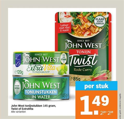 John West Tonijnstukken 145 Gram Twist Of ExtraVita Aanbieding Bij