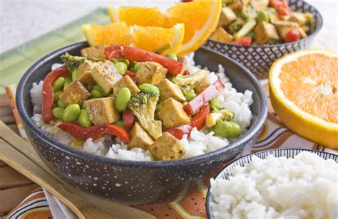 Orangen Tofu Pfanne Mit Edamame Toastenstein