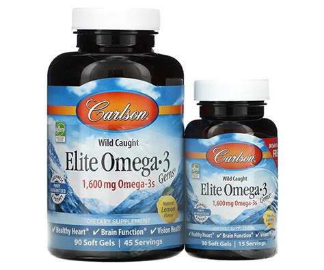 Купить Рыбий жир с Oмега-3 Carlson Labs (Elite omega-3) 1600 мг со ...