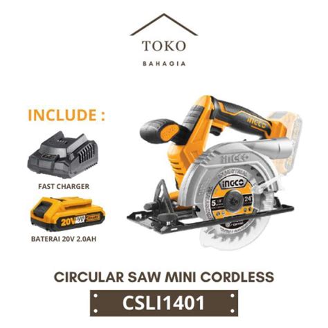 Promo Mesin Circular Saw Mini Cordless Gergaji V B Fc Ingco