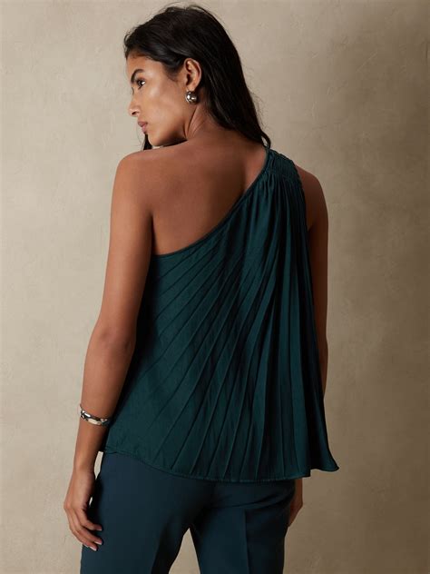 One Shoulder Pleated Top Banana Republic Factory