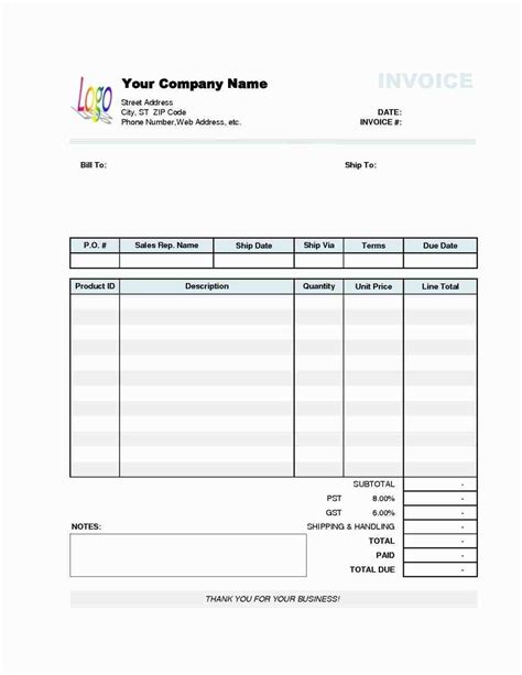 Handyman Invoice Template Word Free Get It In Ms Word Excel Google