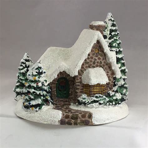 2005 Teleflora Thomas Kinkade Memories Christmas Village Cottage Candle