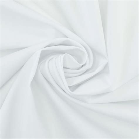 Tissu Satin De Coton Stretch Uni Blanc Tissus Hemmers