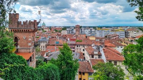 Udine Aerial Panoramic View Of Historic City Of Udine Friuli Venezia