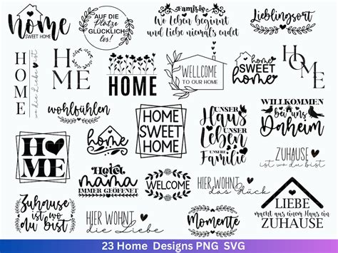 Plotterdatei Home Svg Zuhause Schriftzug Spr Che Svg Clipart