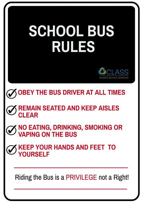 School Bus Safety Rules