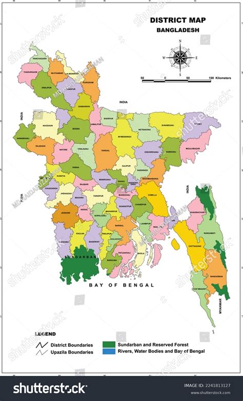 Bangladesh Map With Divisions And 64 Districts Editable 58 Off