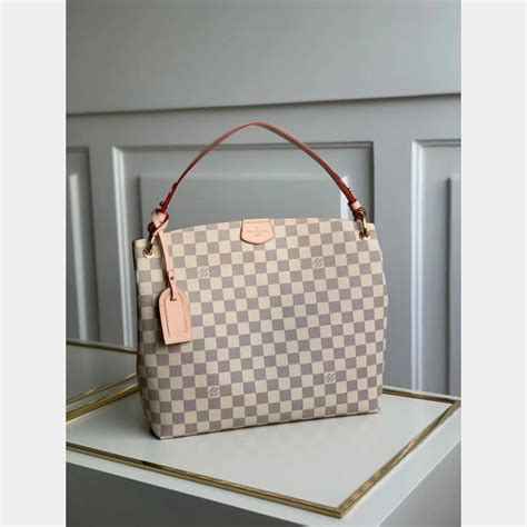 Louis Vuitton Luxus Anmutiger PM N42249 Damier Azur Replikas Replica