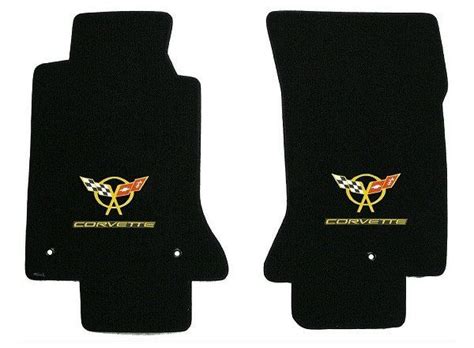 C5 Corvette Lloyd Mats Floor Mats Double Logo Ultimat Black N Yellow Black Silver Logo