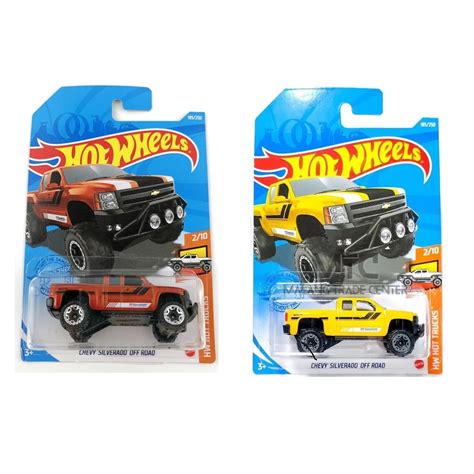 Chevy Silverado Off Road HW Hot Trucks Hot Wheels 1 64 Carrinho Caminhonete Heavy Duty