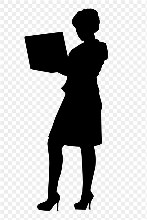 Businesswoman Silhouette Png Working On Laptop Free Png Rawpixel