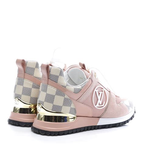 Louis Vuitton Suede Damier Azur Run Away Sneakers 35 Pink 598316 Fashionphile