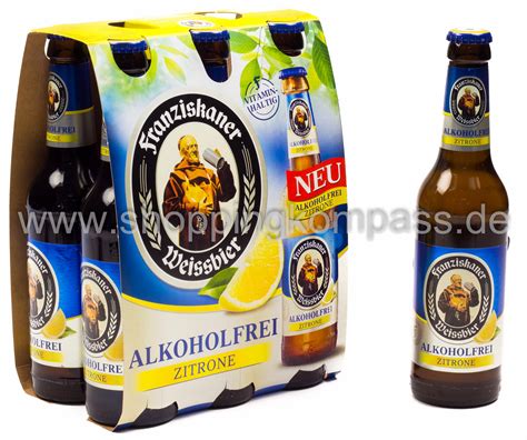 Franziskaner Weissbier Alkoholfrei Zitrone 6 x 0,33 l Glas Mehrweg ...