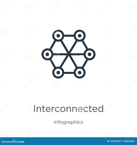 Interconnected Icon Thin Linear Interconnected Outline Icon Isolated