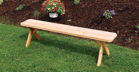 Red Cedar Crossleg Outdoor Bench From Dutchcrafters Amish Furniture