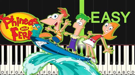 Phineas And Ferb Theme Song Easy Piano Tutorial Youtube