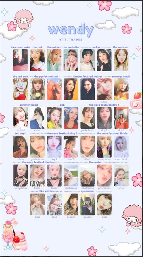 Wendy Pc Template Photo Cards Wendy Red Velvet Photo Book