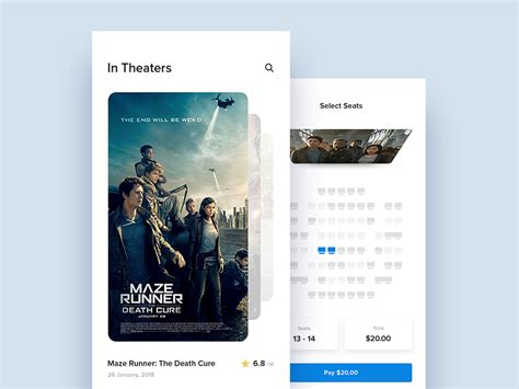 Dribbble Cinema App Png By Tamer Magdy