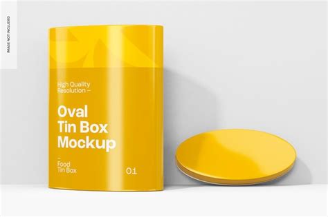 Premium Psd Oval Tin Box Mockup Front View